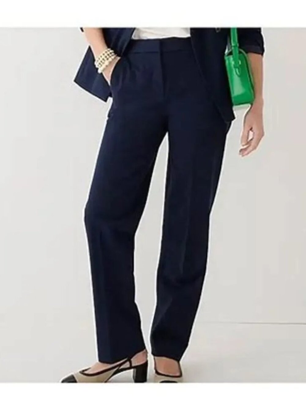 J. Crew Women's Kate Pant Sz 18 Navy Straight Leg Four Season Stretch NWT $138